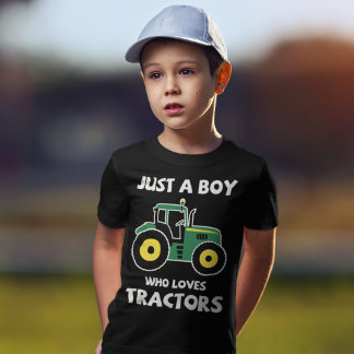 T-shirt Juste un garçon qui aime Tracteurs Farm Boys T-Shi