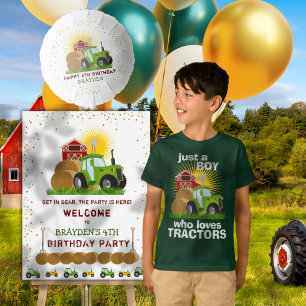 T-shirt Juste Un Garçon Qui Aime Tracteurs Ferme Anniversa