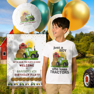 T-shirt Juste Un Garçon Qui Aime Tracteurs Ferme Anniversa