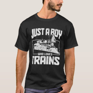 T-shirt Juste Un Garçon Qui Aime Trains Locomotive Model R
