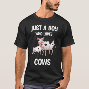 T-shirt Juste Un Garçon Qui Aime Vaches Ferme Vache Animau