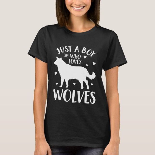 T-shirt Juste un garçon qui aime Wolves Wolf (Devant)