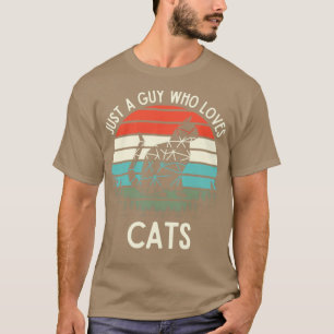 T-shirt Juste un gars qui aime les chats vintage