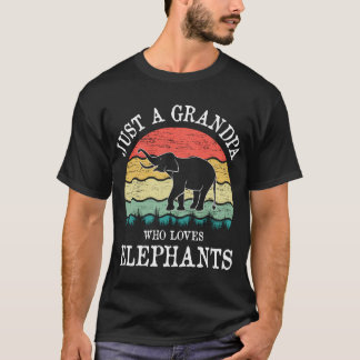 T-shirt Juste Un Grand-Père Qui Aime Les Éléphants Cadeau