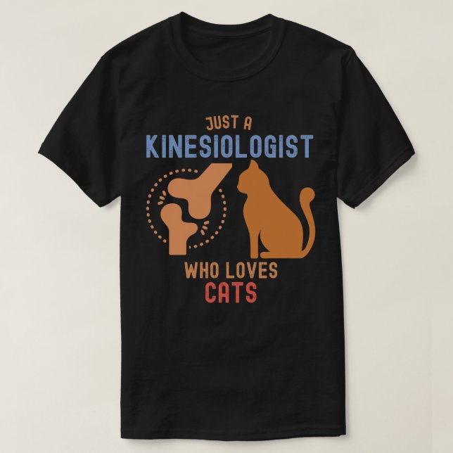 T-shirt Juste un Kinesiologiste qui aime les chats (Design devant)
