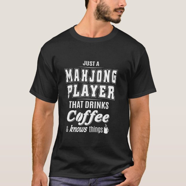 T-shirt Juste Un Mahjong Drôle Boisson Café Lover Dons (Devant)