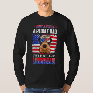 T-shirt Juste un papa Airedale fier Merica Lunettes de sol