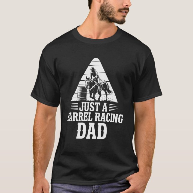 T-shirt Juste un papa de course de barils, cavalier de che (Devant)
