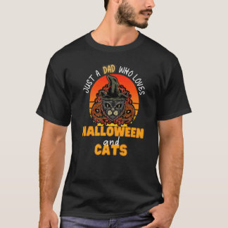 T-shirt Juste un papa qui aime Halloween et les chats Chat