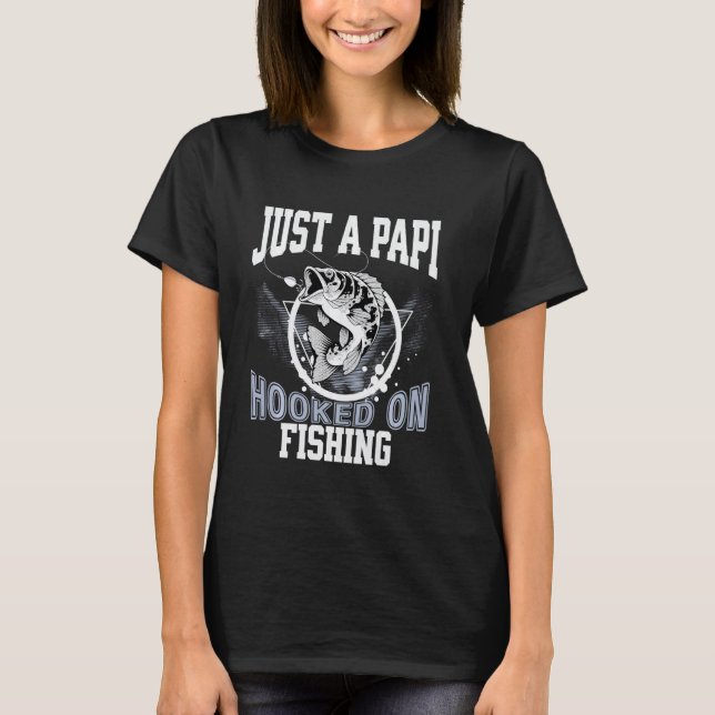 T-shirt Juste un Papi Accro à la Pêche Poisson Sauteur Pêc (Devant)