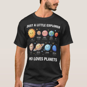 T-shirt Juste un petit explorateur qui aime les planètes s