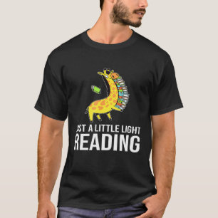 T-shirt Juste Un Peu Léger Lire La Girafe Avec Livres Pour
