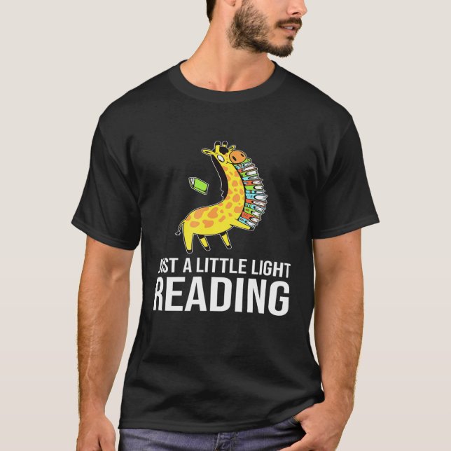 T-shirt Juste Un Peu Léger Lire La Girafe Avec Livres Pour (Devant)