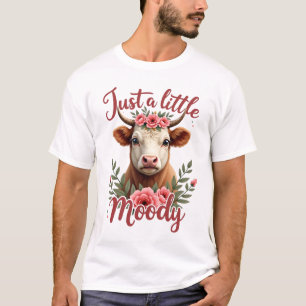 T-shirt Juste un peu lunatique vintage fleur de vache des 