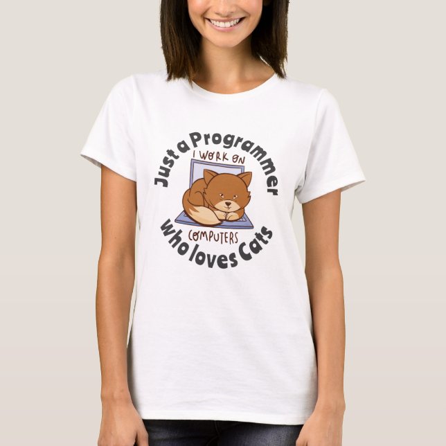T-shirt Juste un programmeur qui aime les chats (Devant)