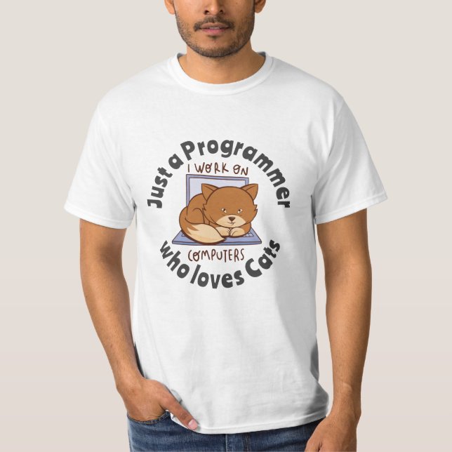 T-shirt Juste un programmeur qui aime les chats (Devant)