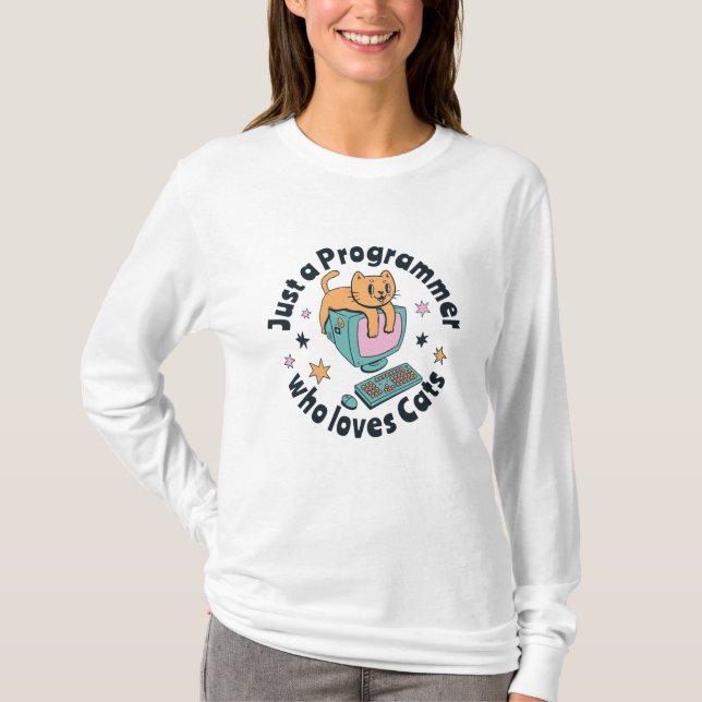 T-shirt Juste un programmeur qui aime les chats (Devant)