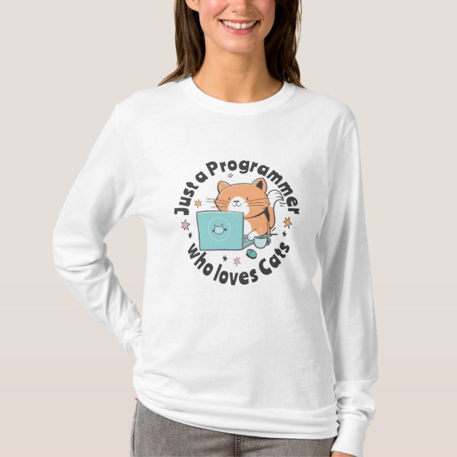 T-shirt Juste un programmeur qui aime les chats (Devant)