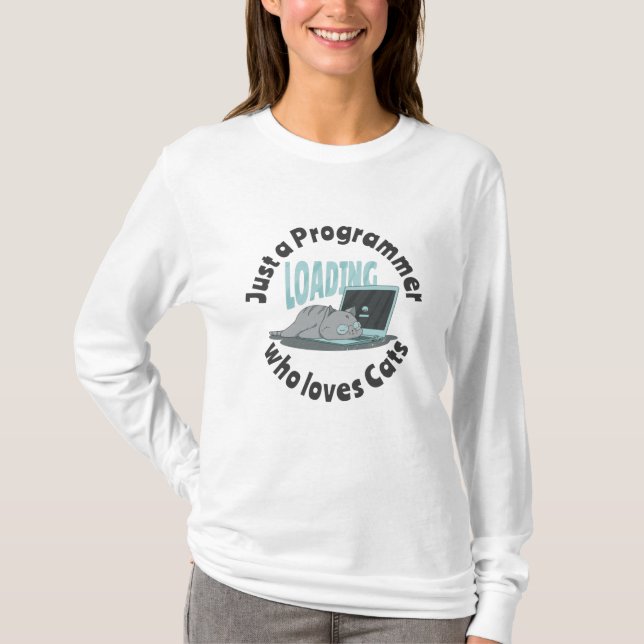 T-shirt Juste un programmeur qui aime les chats (Devant)