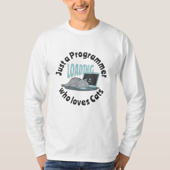 T-shirt Juste un programmeur qui aime les chats (Devant)
