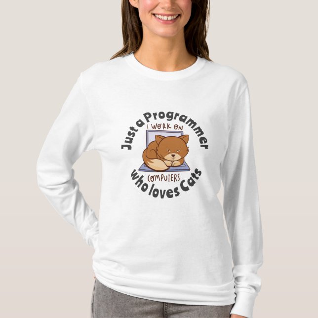 T-shirt Juste un programmeur qui aime les chats (Devant)