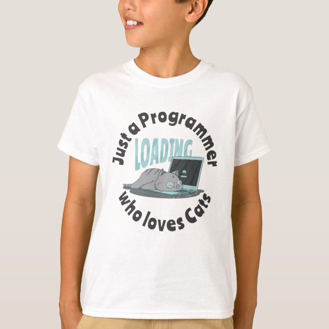T-shirt Juste un programmeur qui aime les chats (Devant)