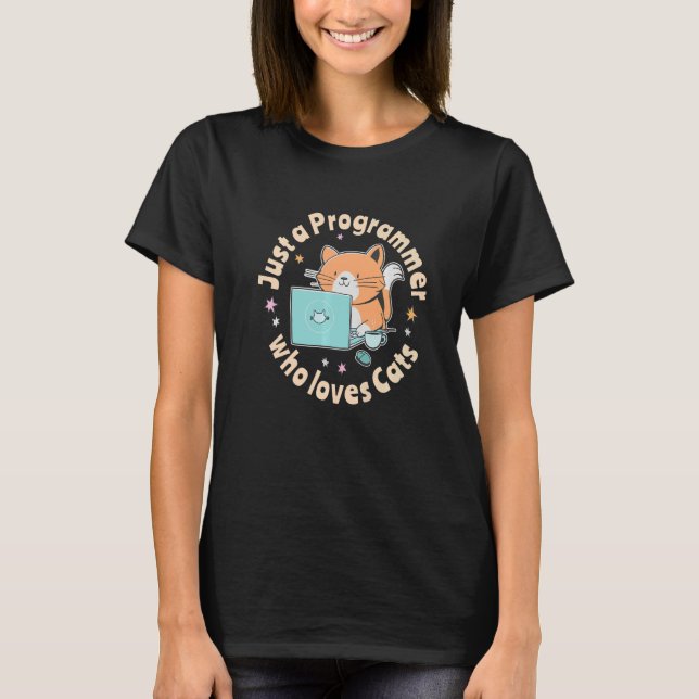 T-shirt Juste un programmeur qui aime les chats et les ord (Devant)