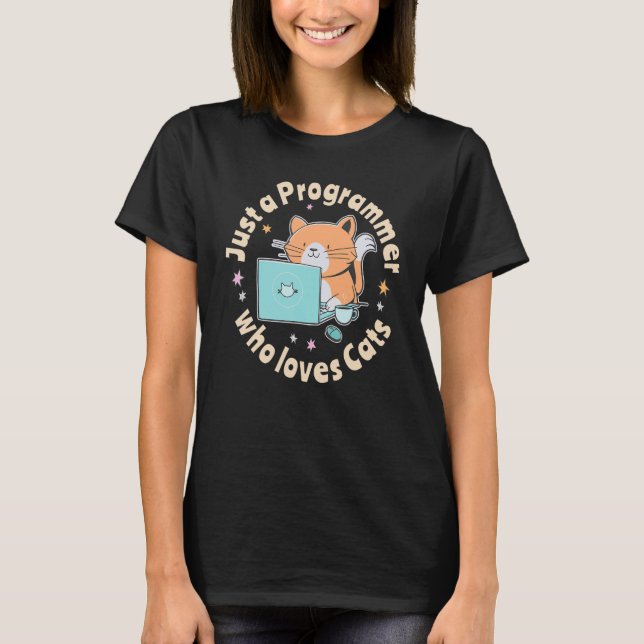 T-shirt Juste un programmeur qui aime les chats et l'infor (Devant)