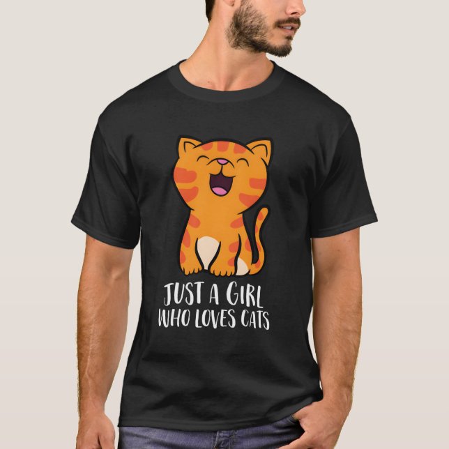 T-shirt Juste un qui aime les chats (Devant)