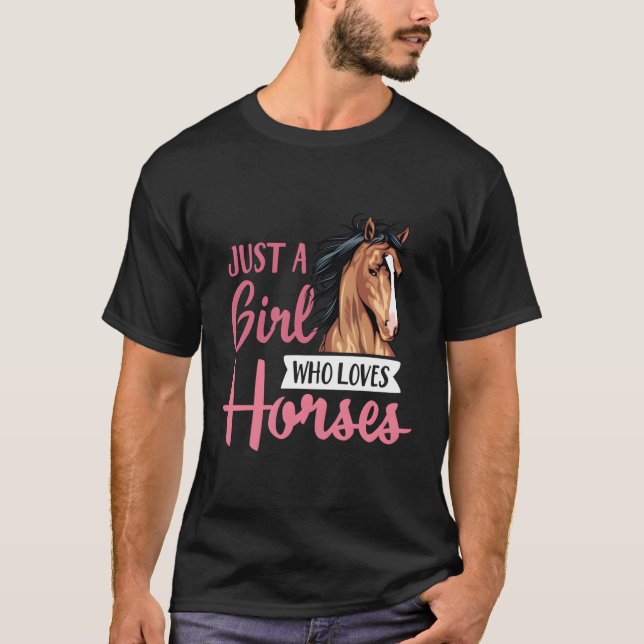T-shirt Juste Un Qui Aime Les Chevaux Cheval Équitation Co (Devant)