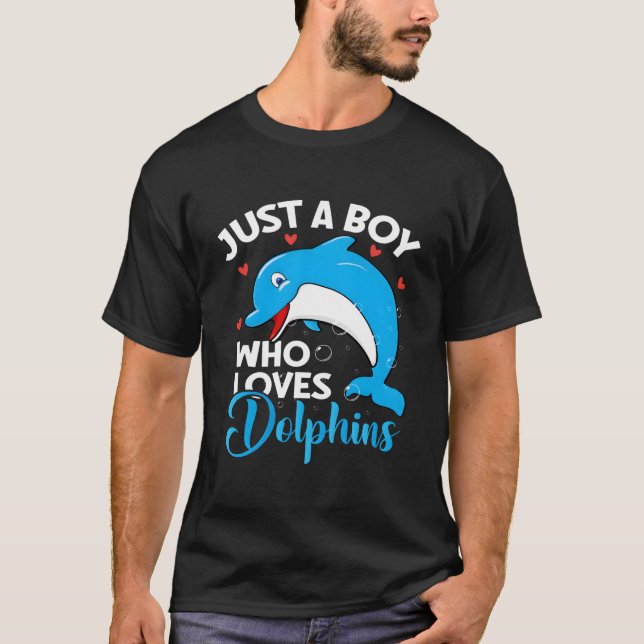 T-shirt Juste un qui aime les dauphins dauphin (Devant)