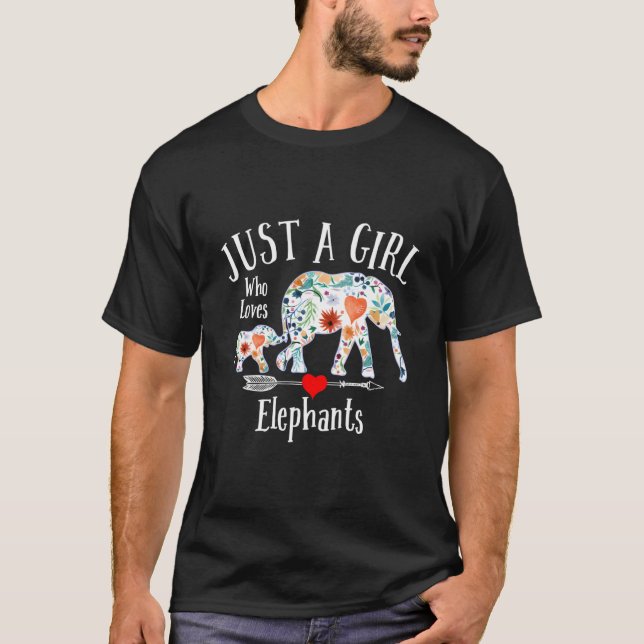 T-shirt Juste un qui aime les éléphants pour (Devant)