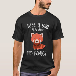 T-shirt Juste un qui aime les pandas rouges