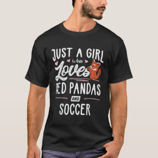 T-shirt Juste Un Qui Aime Les Pandas Rouges Et Le Football