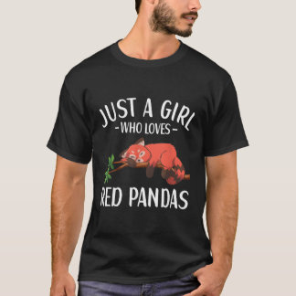 T-shirt Juste Un Qui Aime Les Pandas Rouges Panda