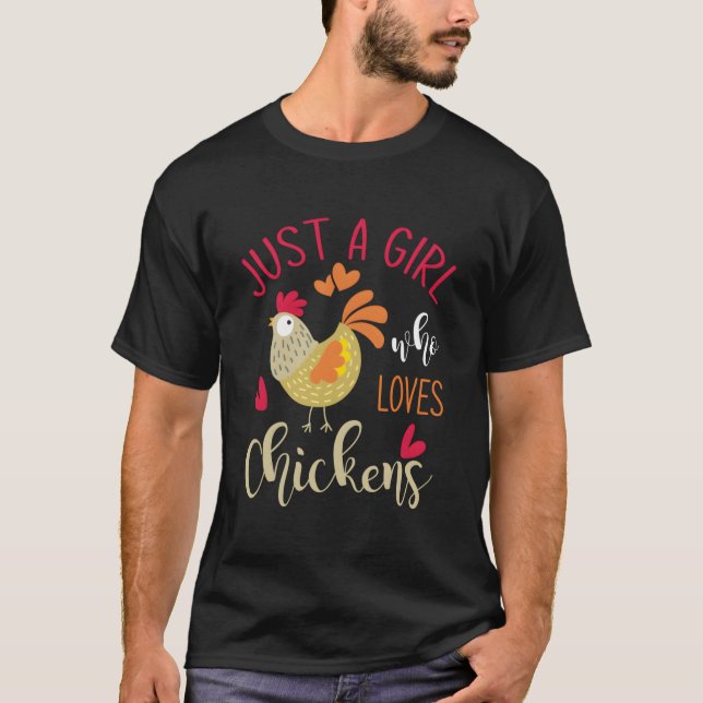 T-shirt Juste un qui aime les poules (Devant)