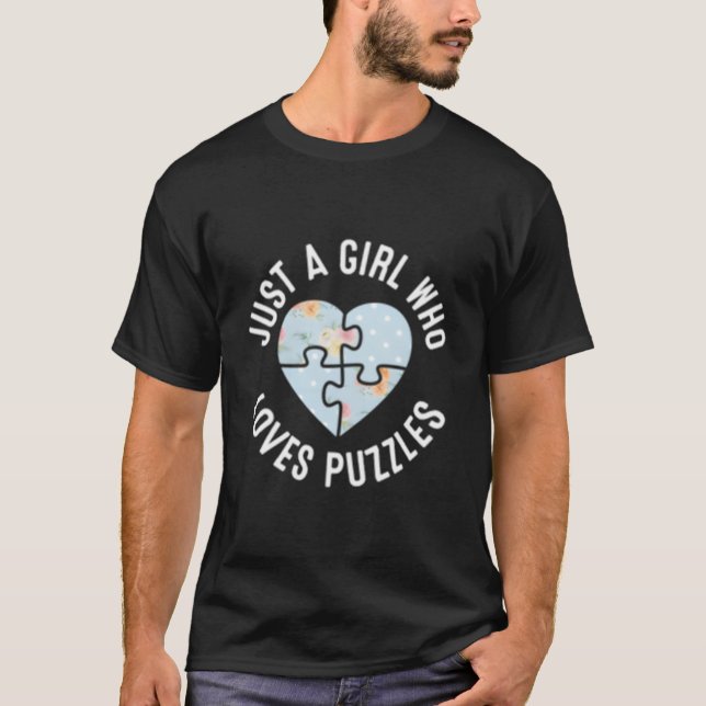 T-shirt Juste un qui aime les puzzles Jigsaw Puzzle (Devant)
