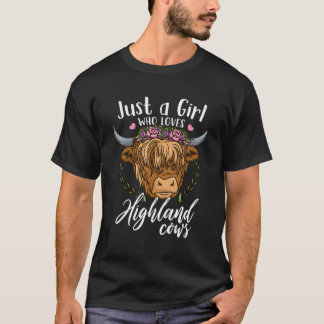 T-shirt Juste un qui aime les vaches écossaises des Highla