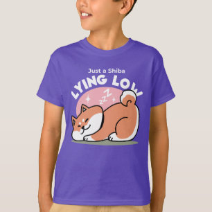 T-shirt Juste un Shiba allongé bas : mignonne conception S