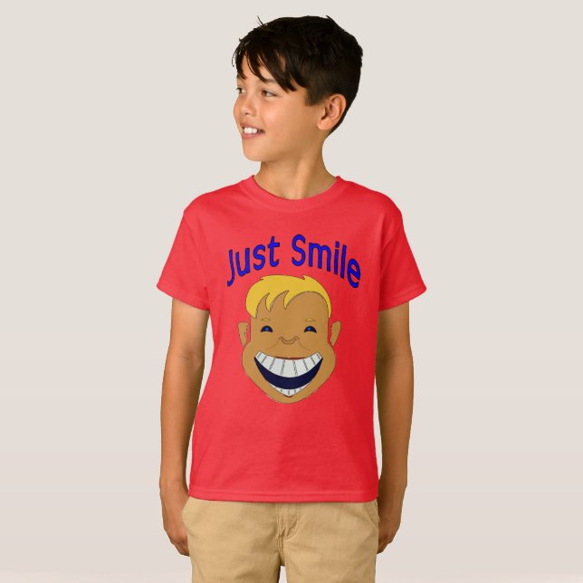 T-shirt Juste un sourire, visage de garçon (Devant entier)