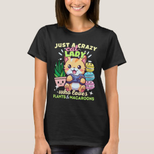 T-shirt Juste Une Femme De Chat Fou Qui Aime Les Macarons