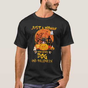 T-shirt Juste Une Femme Qui Aime Le Chien Et Halloween
