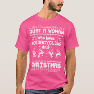 T-shirt Juste une femme qui aime le motocyclisme et Noël 