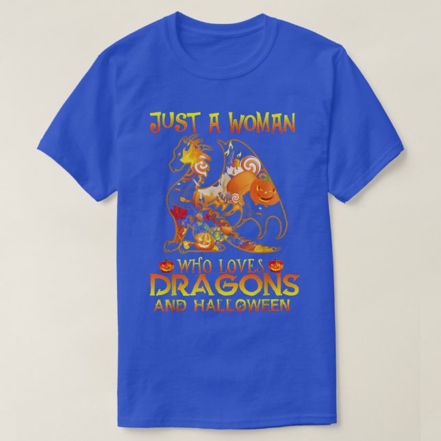 T-shirt Juste Une Femme Qui Aime Les Dragons Et Halloween  (Design devant)