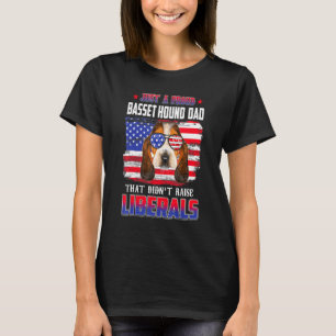 T-shirt Juste Une Fière Basset Hound Papa Merica Chien 4 D