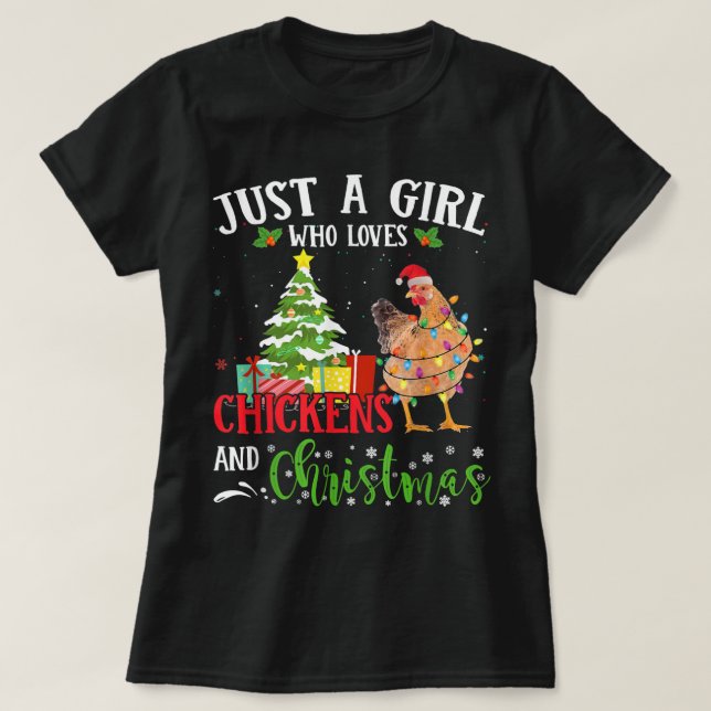T-shirt Juste Une Fille Aime Le Poulet Et Les Pyjamas De N (Design devant)