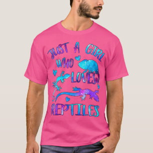 T-shirt Juste Une Fille Aime Les Reptiles Lizard Lover Gec
