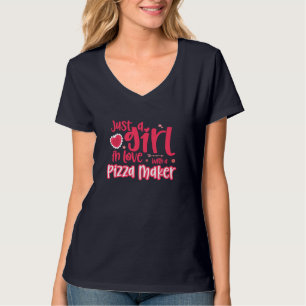 T-shirt Juste une fille amoureuse avec une pizzeria