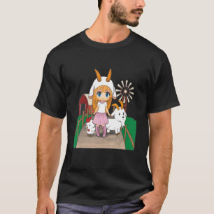 T-shirt Juste Une Fille Chibi Qui Aime Les Chèvres Et Les 