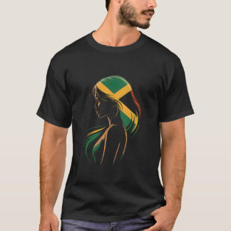 T-shirt Juste une fille de Jamaïque intrigue femmes fières